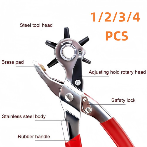 Leather hole punch belt - leather,