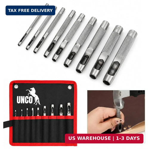 Hollow leather hole punch set - hollow,