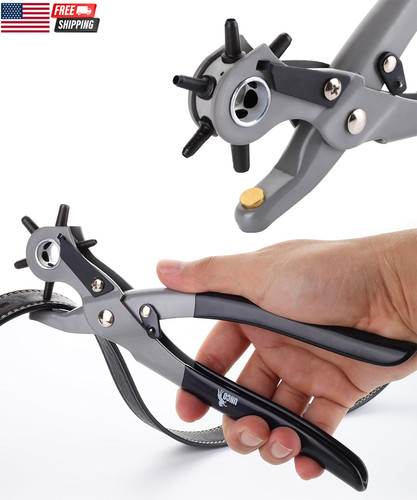 Leather hole punch tool - leather,