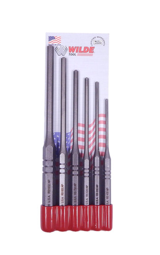 Wilde 6pc roll pin - punch, set
